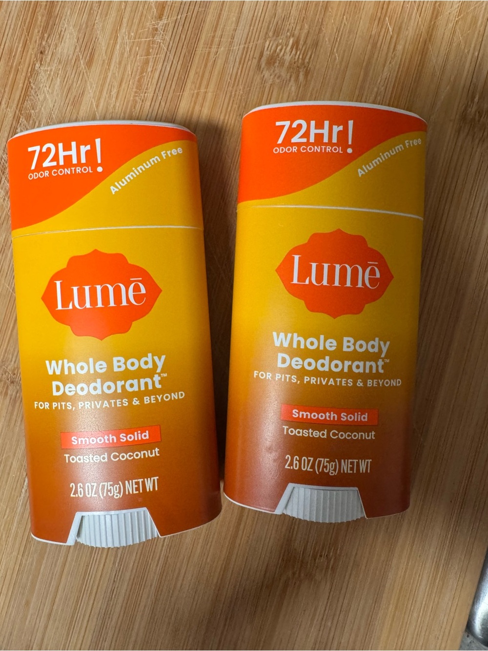 Lumē Whole Body Deodorant Smooth Solid - Toasted Coconut (Yellow, Orange)